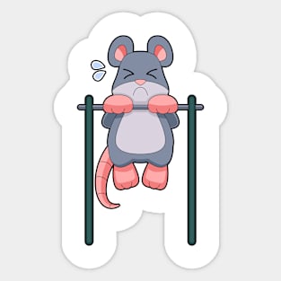 Mouse Bodybuilder Pull ups Fitness Sticker